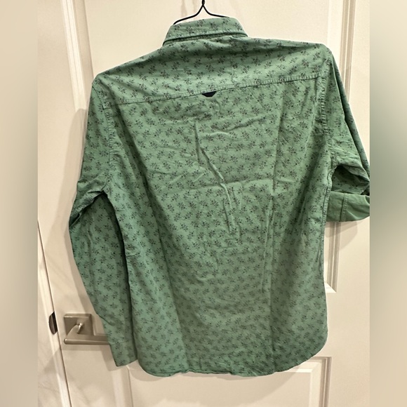 CODE Tessuto Italiano Made in Turkey Men’s Shirt Size M Green little flowers - Picture 3 of 6